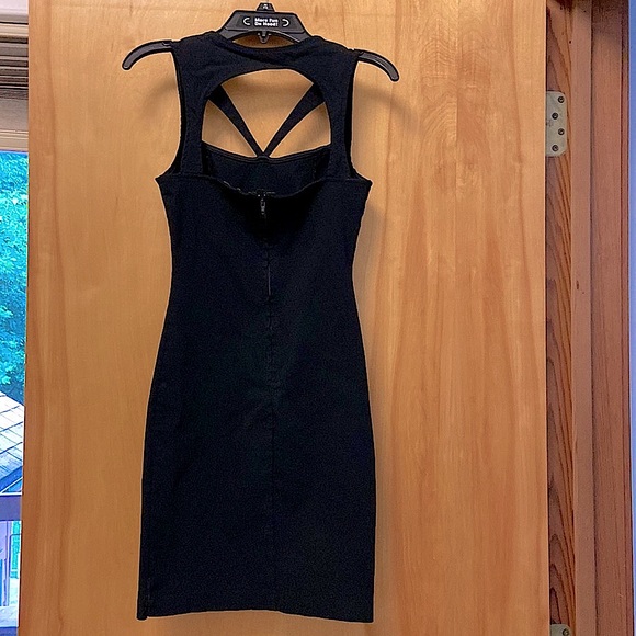 2/$10 BLACK CUT OUT MINI DRESS~SM~UNIQUE BOLD STYLE - Picture 2 of 6